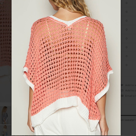 POL “ Genoa 3 “POL Open Knit Thin Sweater with Handmade Floral detail 68 - Picture 3 of 4